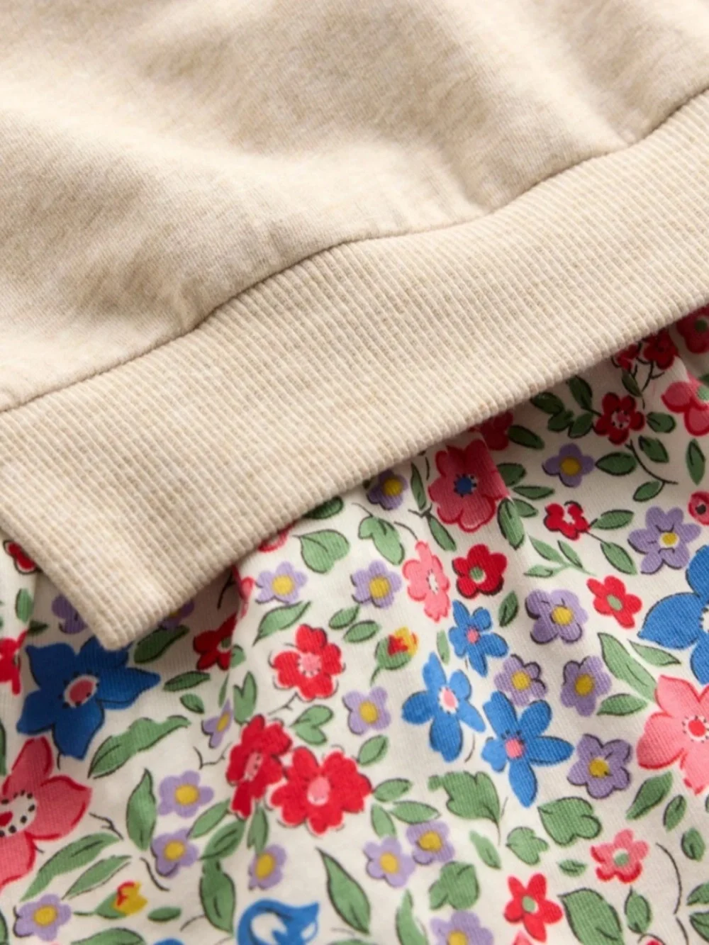 Mini Boden - Oatmeal Berry Floral 2-in-1 Collared Sweatshirt Dress, Size 8-9y